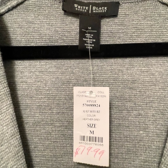 White House Black Market Gray Knit Blazer Women’s Size Medium - Picture 3 of 3